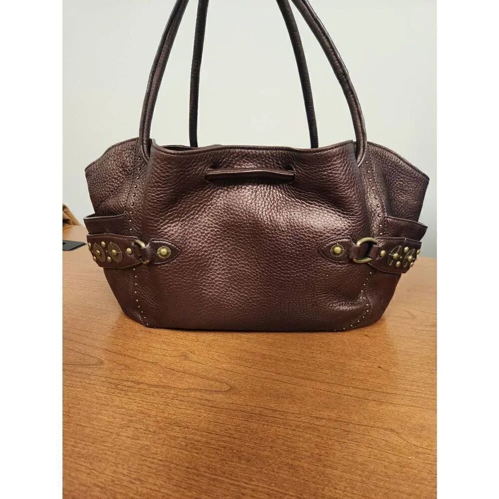 COLE HAAN VILLAGE PAILLETTE METALLIC LEATHER TOTE